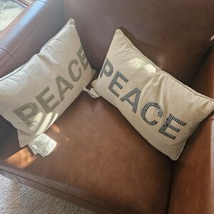Decorative PEACE pillows set 12x20 inch